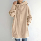 Women'S Casual Zip up Hoodies Long Tunic Winter Fleece Sweatshirts Jackets Fashion plus Size Hoodie with Pockets